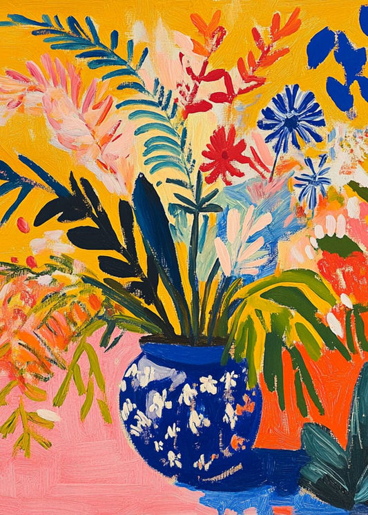 Flores Tropicais no Vaso Azul Cabin